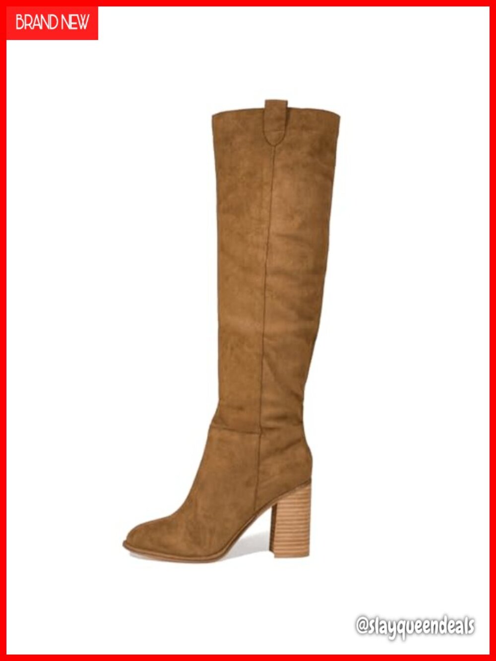Suede Knee High Boots Tall Slouch Chunky Heel Women's Fall Boots